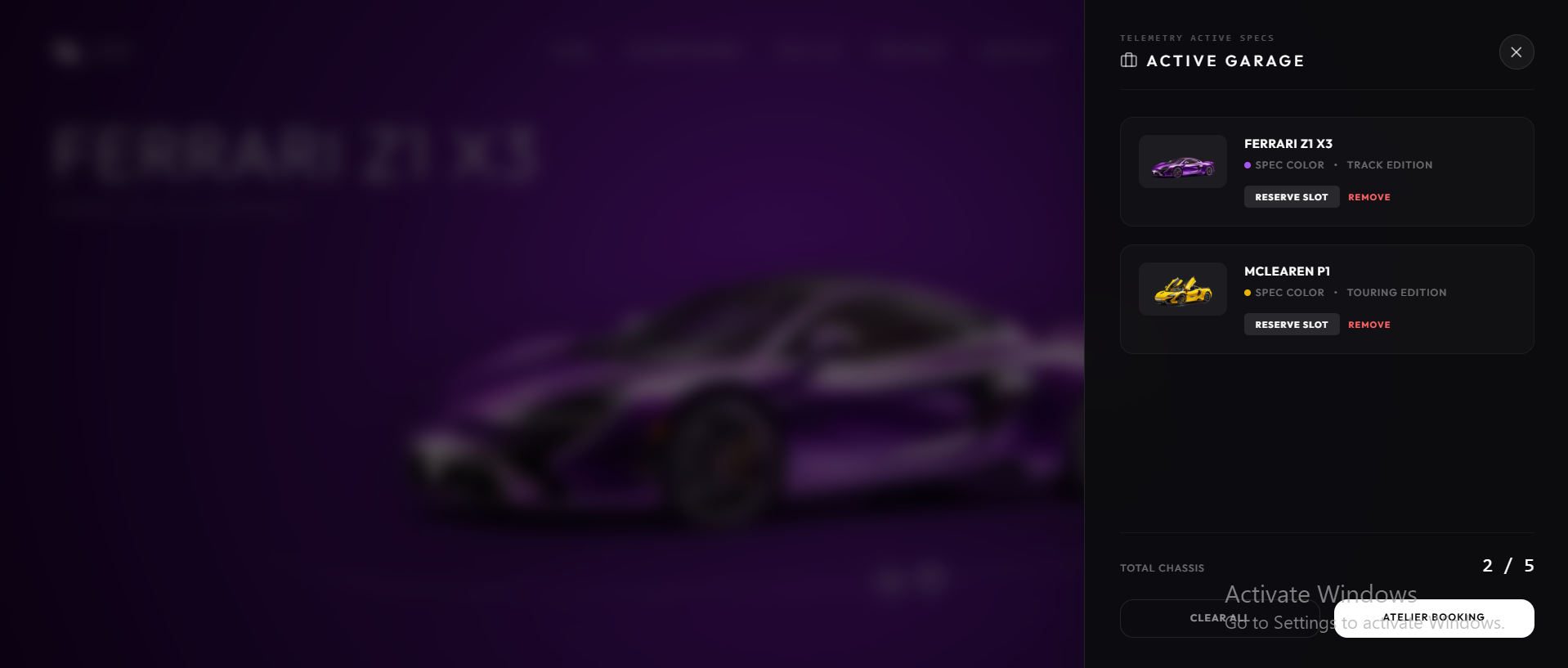 Chassis Calibration & Performance Spec Configurator